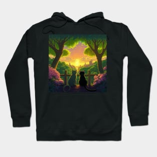 Adorable Two Cats Looking At Sunset Nirvana Hoodie